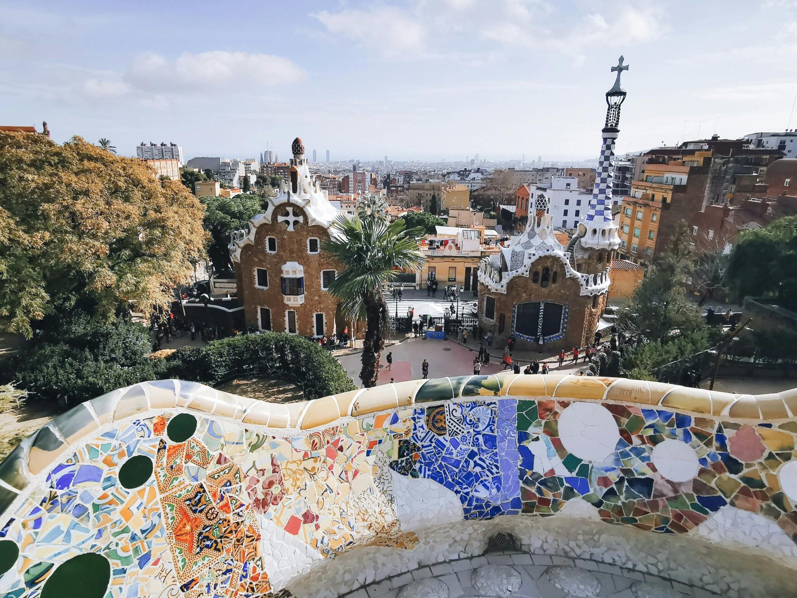 Colorful mosaic lizard at Park Güell in Barcelona, Spain
