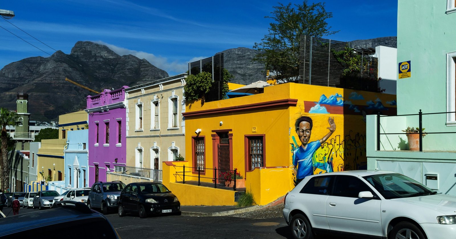 The colorful houses of Bo-Kaap in Cape Town, reflecting the Cape Malay cultural heritage.