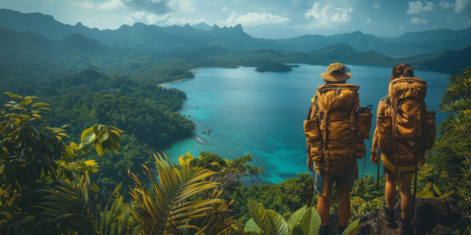 A traveler engaging in a sustainable activity in Southeast Asia, surrounded by lush greenery.