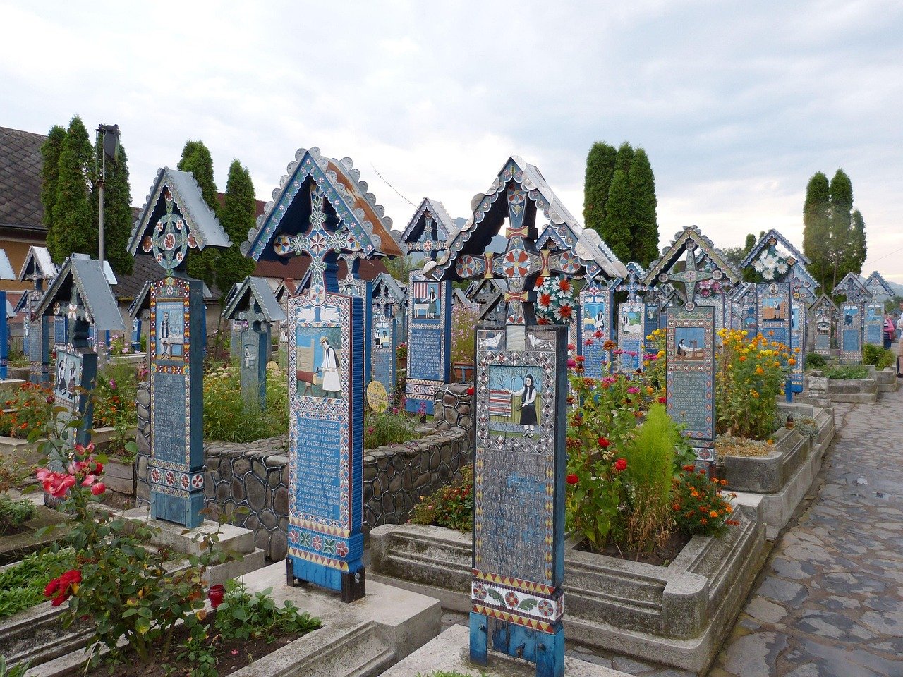 Merry Cemetery, sapanta, graveyard, serene, happy, dig, tomb, picture, cross, wood, to carve, romania, transylvania