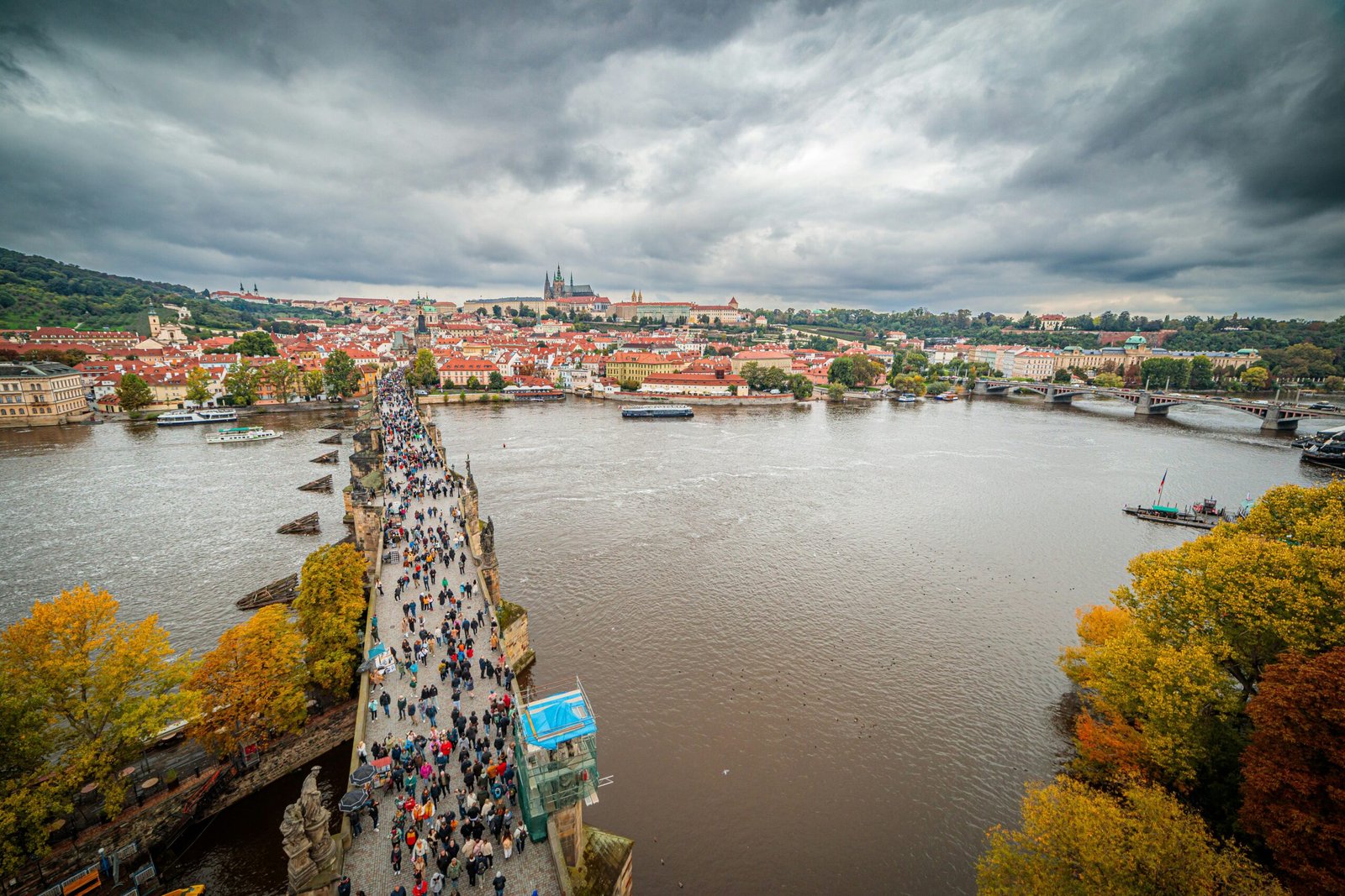 Charles Bridge in Prague, a top destination for autumn city breaks in Europe.